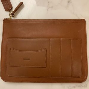 Coach leather organizer 11x8.5, tan